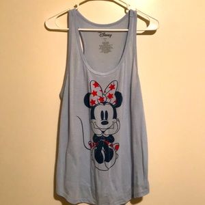 Minnie Mouse 4th of July light blue racer back tank top